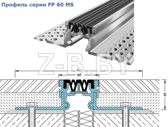 Профиль деформационного шва Migua серии FPG 55, FP 60, FP 60/… Ms, Ni для полов с напряженным режимом эксплуатации и повышенными гигиеническими требованиями