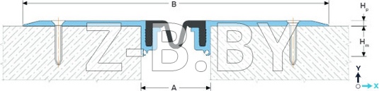 Профиль деформационного шва Dewmark Standart SV-HD 22 для пола. Накладной