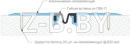 Профиль деформационного шва Dewmark Standart SV-HD 22 для пола. Накладной