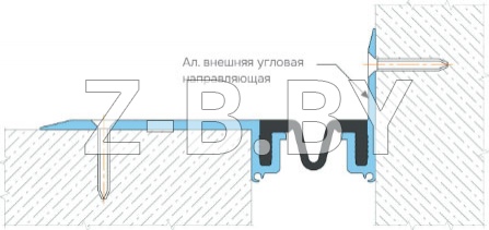 Профиль деформационного шва Dewmark Standart SV-HD 22 для пола. Накладной