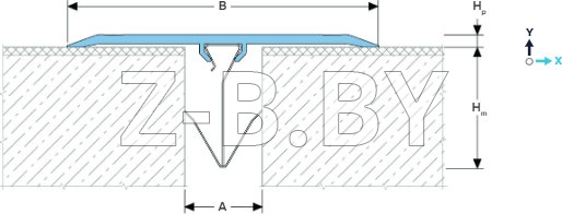 Профиль деформационного шва Dewmark Standart SV 13 для пола. Накладной