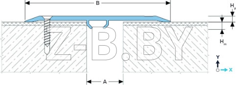 Профиль деформационного шва Dewmark Standart SV 14 для пола. Накладной