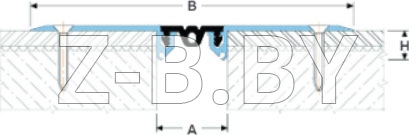 Профиль деформационного шва Dewmark Standart SV 22 для пола. Накладной