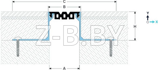 Профиль деформационного шва Dewmark Standart SV 23 для пола. Закладной