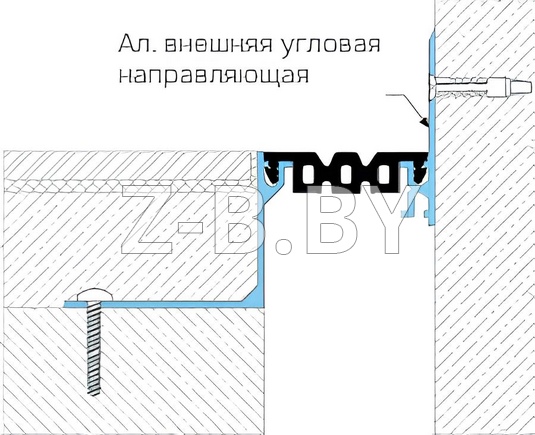 Профиль деформационного шва Dewmark Standart SV 23 для пола. Закладной