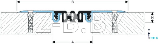 Профиль деформационного шва Dewmark Standart SV 24 для пола. Накладной