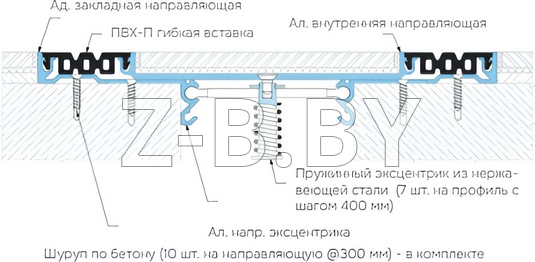 Профиль деформационного шва Dewmark Standart SV 27 для пола. Закладной