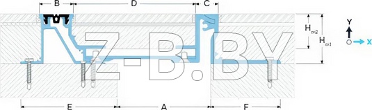 Профиль деформационного шва Dewmark Standart SV 30-29 для пола. Закладной