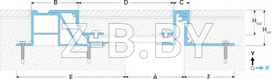 Профиль деформационного шва Dewmark Standart SV 30-31 для пола. Закладной