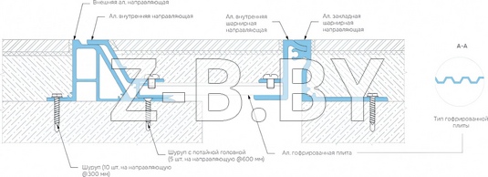 Профиль деформационного шва Dewmark Standart SV 30-32 для пола. Закладной