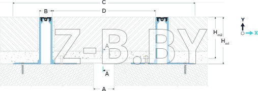Профиль деформационного шва Dewmark Standart SV double 21 для пола. Закладной