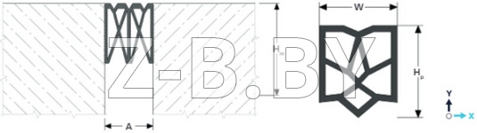 Профиль деформационного шва Dewmark Wall AV 17 для стен, потолков, фасадов. Поверхностная установка