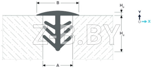Профиль деформационного шва Dewmark Wall AV 18 для стен, потолков, фасадов. Поверхностная установка