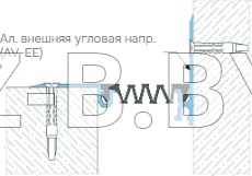 Профиль деформационного шва Dewmark Wall AV 20 для стен, потолков, фасадов. Накладной