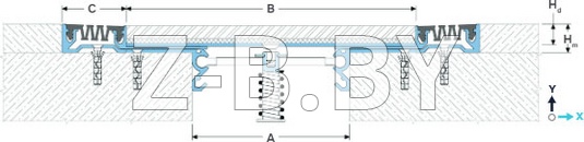 Профиль деформационного шва Dewmark Wall AV 22 для стен, потолков. Закладной