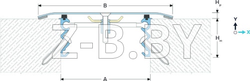 Профиль деформационного шва Dewmark Wall AV 24 для стен, потолков. Накладной