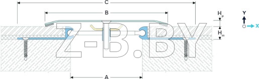 Профиль деформационного шва Dewmark Wall AV 25 для стен, потолков. Закладной