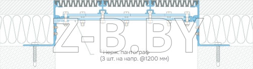 Профиль деформационного шва Dewmark Wall AV 29 для стен, потолков. Закладной 