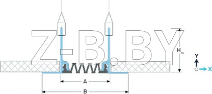 Профиль деформационного шва Dewmark Wall AV 31 для стен, потолков. Накладной 