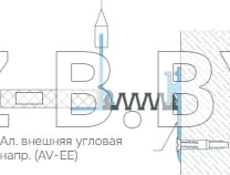 Профиль деформационного шва Dewmark Wall AV 31 для стен, потолков. Накладной 