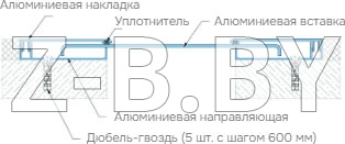 Профиль деформационного шва Dewmark Wall AV 34 для стен, потолков. Закладной