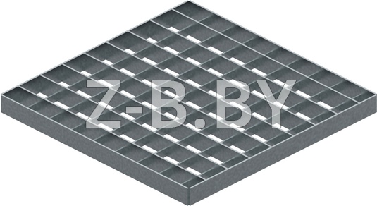 Водоприемная решётка стальная ячеистая оцинкованная для дождеприемника Стиль 300х300