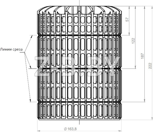 Frachmann VO-PVC 110x450 Воронка обогреваемая с корпусом из ПВХ и листвоуловителем