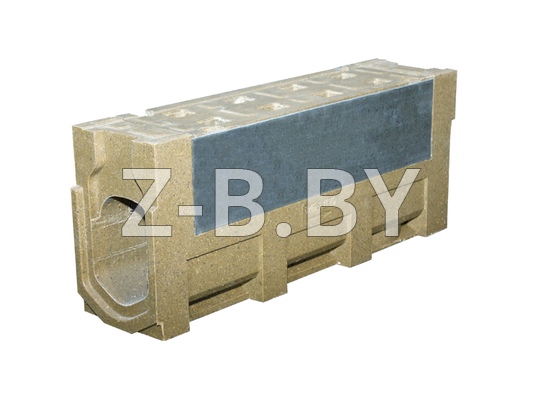 Полимербетонный монолитный водоотводный лоток SteeBlock DN110 E600 ревизионный