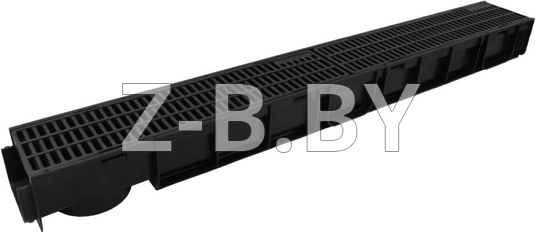 Водоотводный лоток Стрит TOP DN100 H95 с пластиковой решеткой